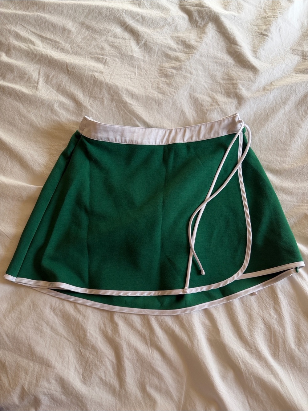 Women's Champion Green Wrap Skirt with White Trim